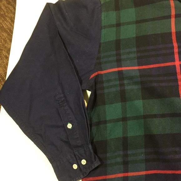 Vtg Tommy Hilfiger Green Plaid Button Down Shirt M - Picture 5 of 8